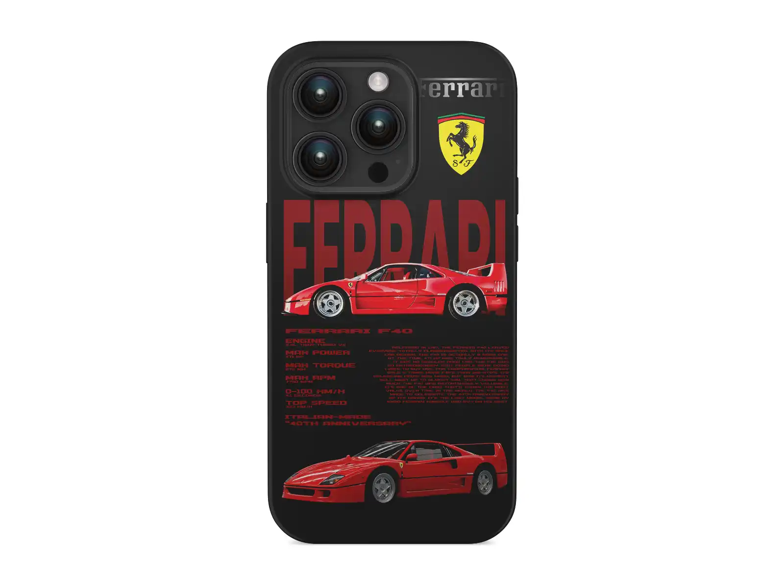 Ferrari F40 Black Smartphone Case Limited Quality Max
